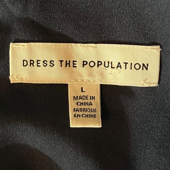 Dress the Population dress Jordan Ruched side slit gown blue Large L - Picture 5 of 6
